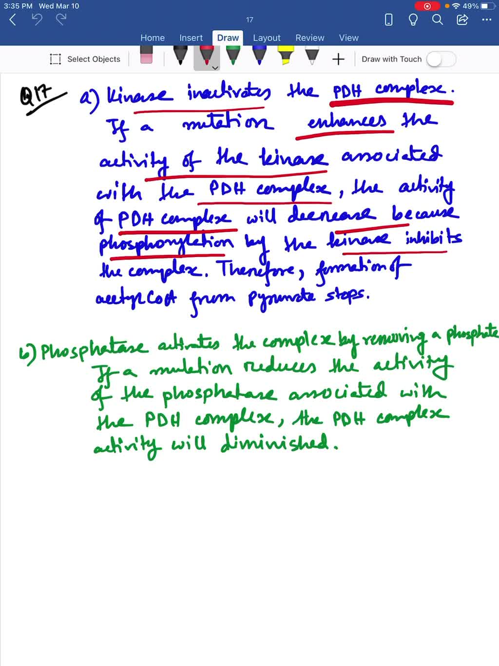 SOLVED(a) Predict the effect of a mutation that enhances the activity