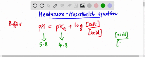 the-pka-of-a-weak-acid-is-48-what-should-be-the-ratio-of-acid-mathrmsalt-if-a-buffer-of-mathrmph58-i