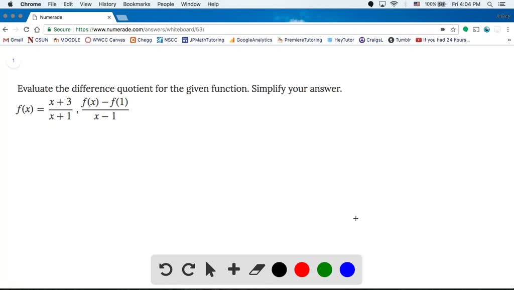 Solved Evaluate The Difference Quotient For The G