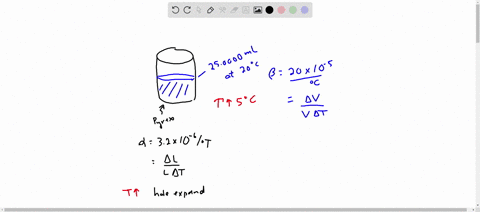 a-50-mathrmml-graduated-cylinder-is-made-from-pyrex-glass-and-contains-250000-mathrmml-of-water-at-2
