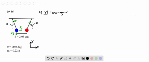 two-small-plastic-balls-hang-from-threads-of-negligible-mass-each-ball-has-a-mass-of-022-gand-a-char