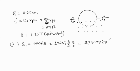 a-semicircular-conductor-of-radius-r0250-mathrmm-is-rotated-about-the-axis-a-c-at-a-constant-rate-of