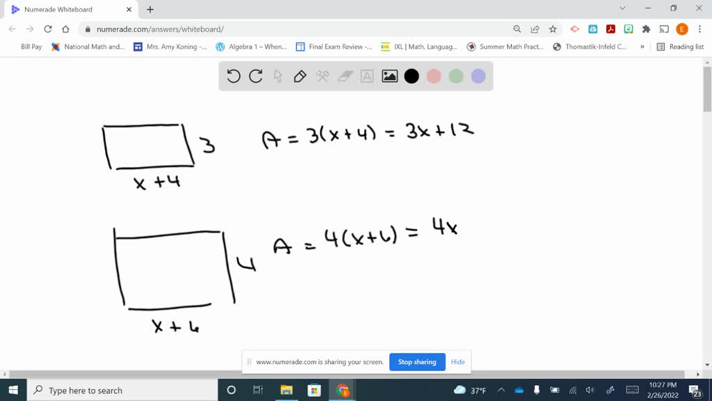 SOLVEDFind a polynomial that represents the sum of the areas of the