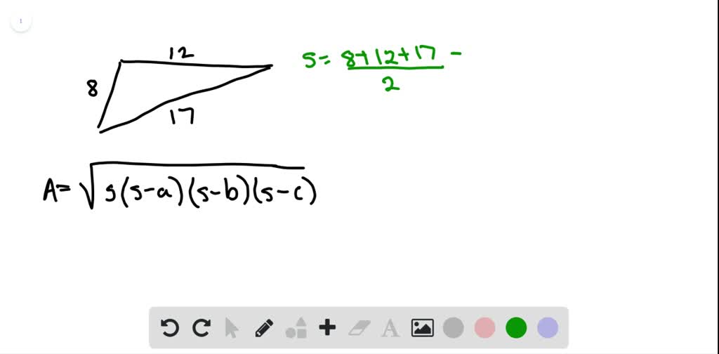 SOLVED:For the following exercises, find the area of the triangle.