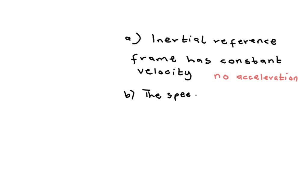 SOLVED:→Recall (a) What Is An Inertial Reference Frame? (b) What Does ...