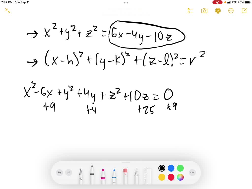 SOLVEDShow that the equation represents a sphere, and find its center