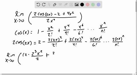 evaluate-the-following-limits-using-taylor-series-lim-_x-rightarrow-0-frac2-cos-2-x-24-x22-x4
