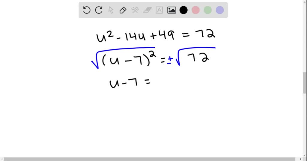 solved-solve-using-the-square-root-property-u-2-14-u-49-72