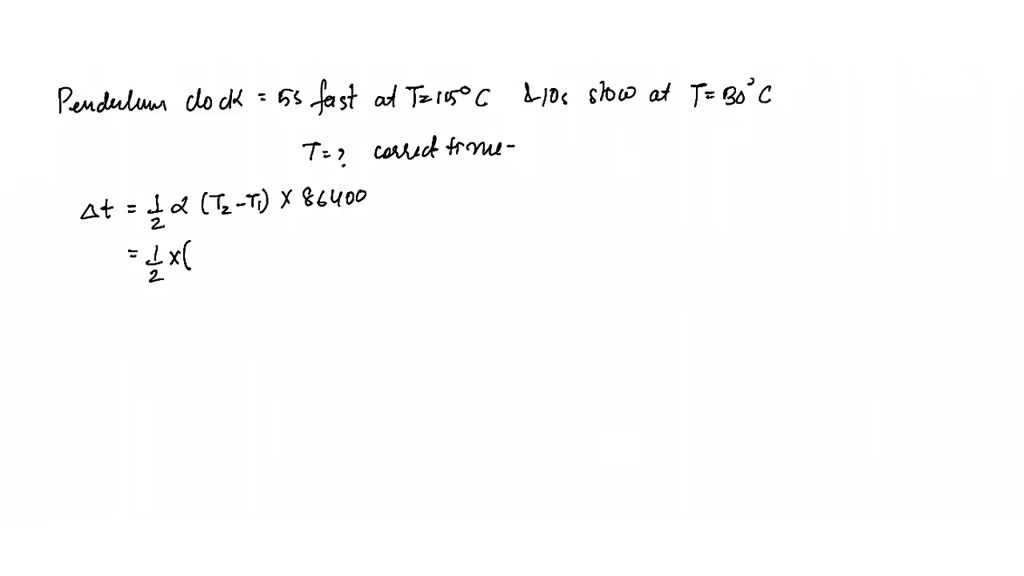 SOLVEDA pendulum clock is 5 s fast at temperature of 15^∘ C and 10 s