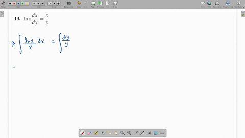 solve-each-differential-equation-ln-x-fracd-xd-yfracxy