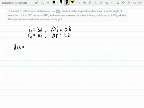 Sin I Sin Rgraph Refraction ⏩SOLVED:The index of refraction is defined as μ=(sini)/(sinr) where ...