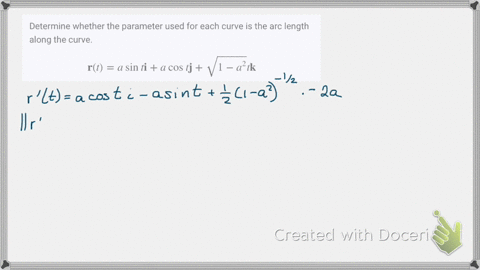 determine-whether-the-parameter-used-for-each-curve-is-the-arc-length-along-the-curve-mathbfrta-sin-