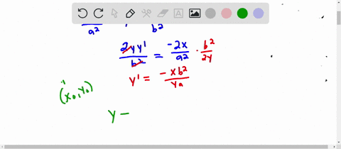 show-by-implicit-differentiation-that-the-tangent-line-to-the-ellipse-fracx2a2fracy2b21-at-the-point