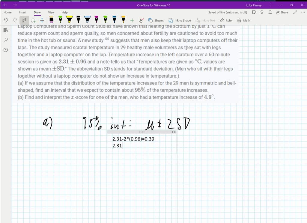 SOLVEDLaptop Computers and Sperm Count Stu dies have shown that