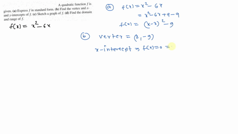 SOLVED:A quadratic function f is given. a. Express f in standard form ...