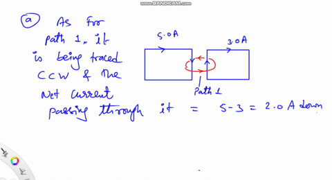 two-square-conducting-loops-carry-currents-of-50-and-30-mathrma-as-shown-in-fig-30-44-what-is-the-va