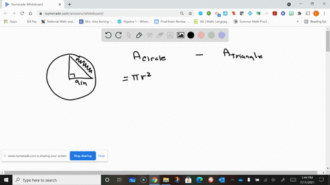 find-the-area-of-the-shaded-portion-of-the-circle-the-radius-of-the-circle-is-9-inches-graph-cant-co