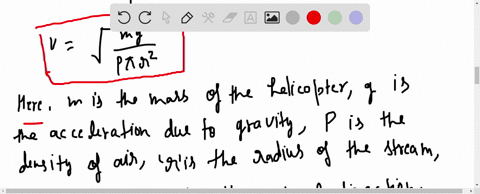 the-helicopter-shown-has-a-mass-m-and-hovers-in-position-by-imparting-downward-momentum-to-a-column