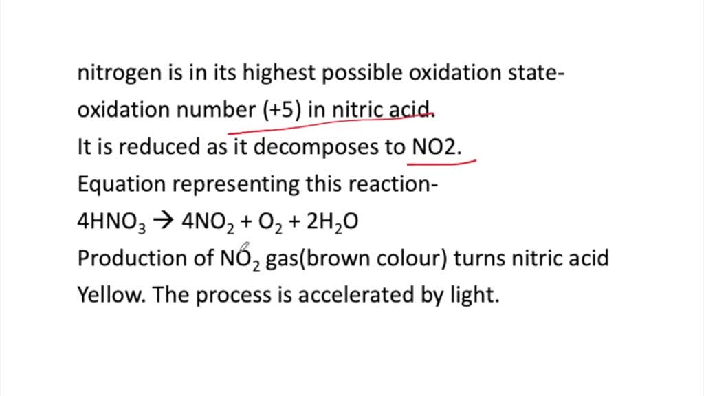SOLVEDOn standing, a concentrated nitric acid gradually turns yellow. Explain. (Hint Nitric