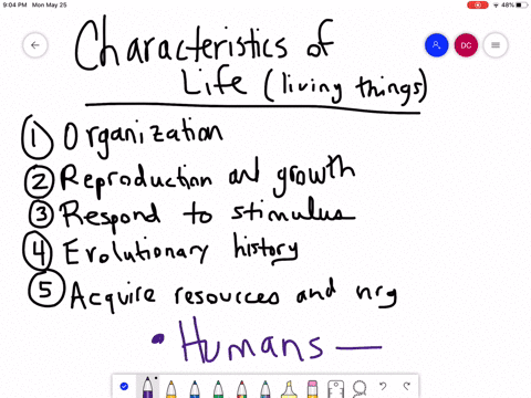 SOLVED:Match each description with the correct characteristic of life ...