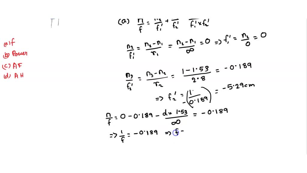 SOLVEDThe refracting powers of a thin astigmatic lens in its two