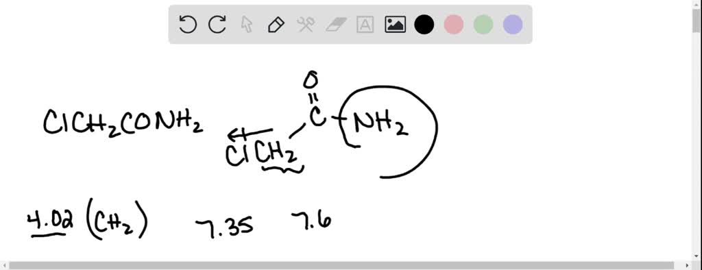 SOLVED:The ^1 H NMR spectrum of 2 -chloroacetamide (ClCH2 CONH2) shows ...