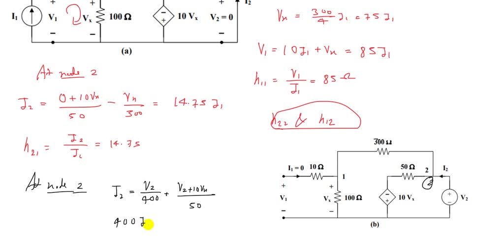 Find the h parameters for the two-port circuit shown in Fig. P18.20 ...