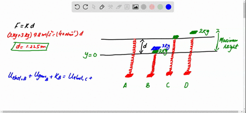 a-3-kg-block-rests-on-top-of-a-2-kg-block-supported-by-but-not-attached-to-a-spring-of-constant-40-n