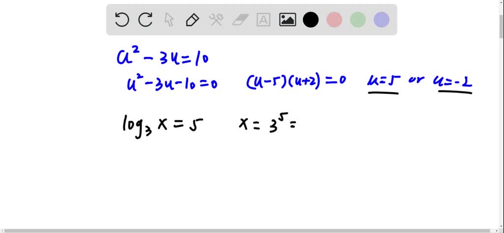 SOLVED:Solve each logarithmic equation. Express irrational solutions in ...