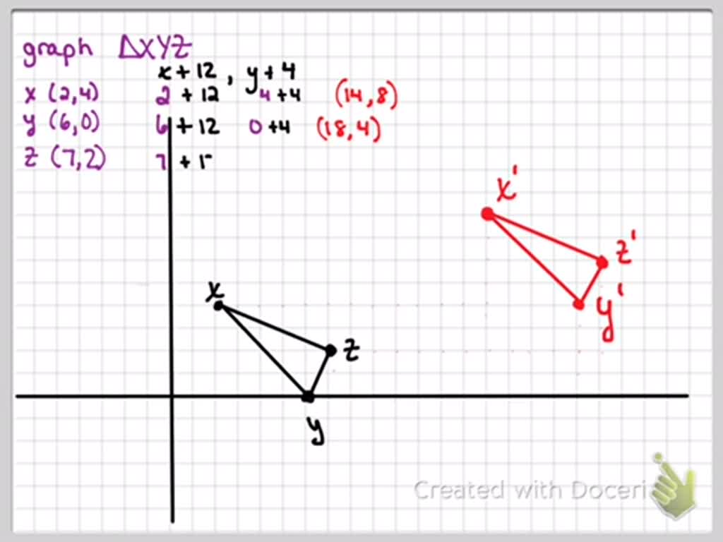 Solved In Exercises 21 22 Graph Xyz With Vertices X 2 4 Y 6 0 And Z 7 2 And It S Image After The Composition