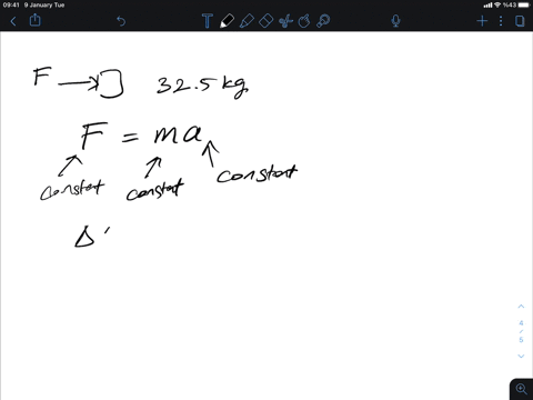 in-outer-space-a-constant-force-is-applied-to-a-325-mathrmkg-probe-initially-at-rest-the-probe-moves