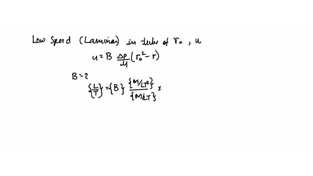 For lowspeed (laminar) steady flow through a circular pipe, as shown