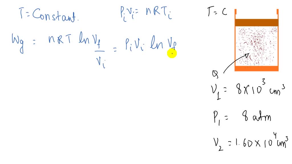 SOLVEDA sealed cylinder has a piston and contains 8000 cm^3 of an