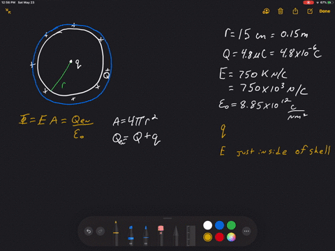 a-spherical-shell-of-radius-15-mathrmcm-carries-48-mu-mathrmc-distributed-uniformly-over-its-surfa-2