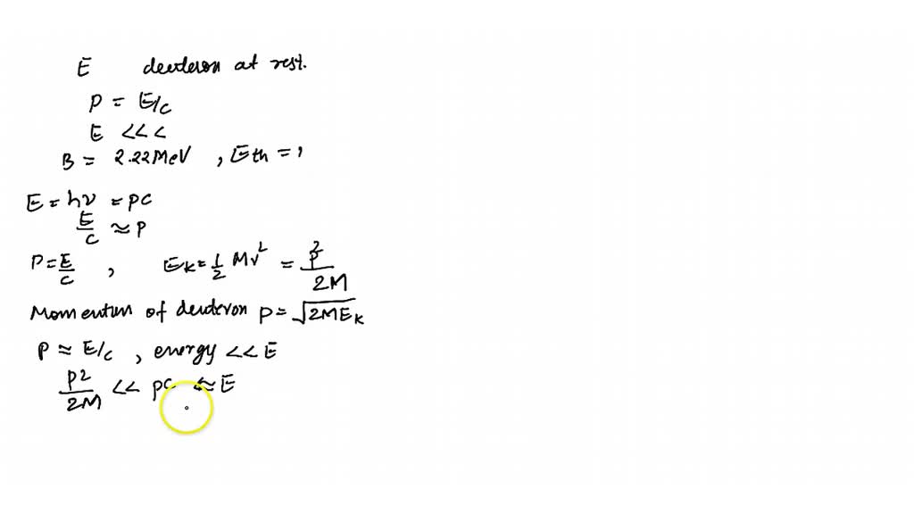 SOLVED:A Photon Of Energy E Is Incident On A Deuteron At Rest. In The ...