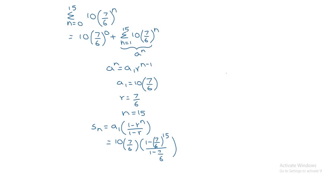 SOLVED:Finding the Sum of a Finite Geometric Sequence Find the sum. Use ...