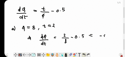 a-quantity-q-satisfies-the-differential-equation-fracd-qd-tfractq-05-a-if-q8-when-t2-use-d-q-d-t-t-3