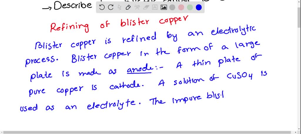 SOLVED Describe How Blister Copper Is Electrorefined 