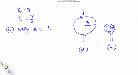 figure-30-49-a-shows-a-length-of-wire-carrying-a-current-i-and-bent-into-a-circular-coil-of-one-turn
