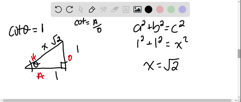 SOLVED:Sketch a triangle that has acute angle θ, and find the other ...