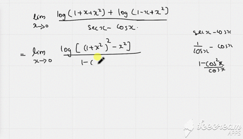lim-_x-rightarrow-0-fraclog-left1xx2rightlog-left1-xx2rightsec-x-cos-x-is-equal-to-a-1-b-1-c-0-d-inf