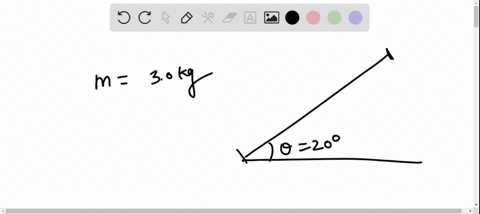 a-300-kg-block-slides-down-a-frictionless-plane-inclined-20circ-to-the-horizontal-if-the-length-of-t
