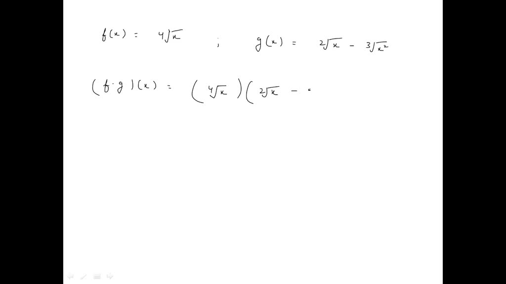 SOLVEDf(x) and g(x) are as given. Find (f \cdot g)(x) \cdot Assume