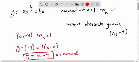 the-normal-to-the-curve-ya-xfrac12b-x-at-the-point-where-x1-has-a-slope-of-1-and-intersects-the-y-ax