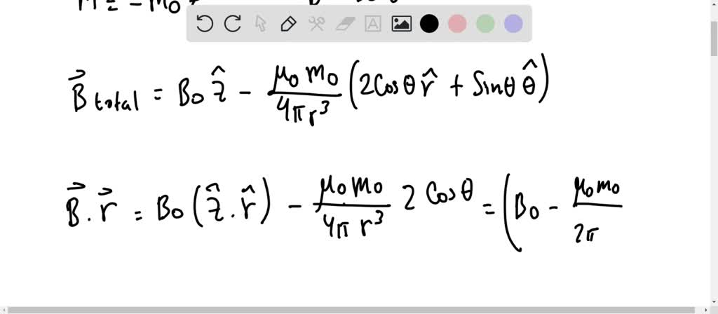 SOLVED:A magnetic dipole 𝐦=-m0 𝐳̂ is situated at the origin, in an ...