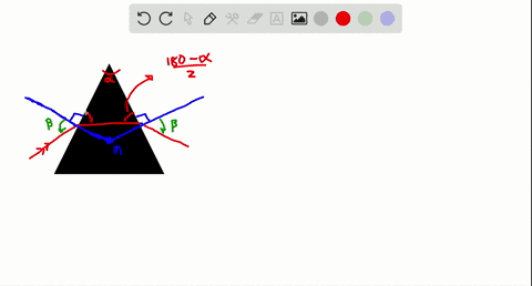 there-is-just-one-angle-of-incidence-beta-onto-a-prism-for-which-the-light-inside-an-isosceles-prism