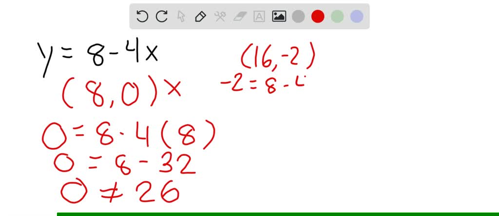 Solved Determine Whether Each Ordered Pair Is A Solution Of The Given Equation Y 8 4 X 8 0
