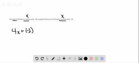 write-each-of-the-following-as-equations-then-solve-see-examples-i-and-2-the-sum-of-4-times-a-number