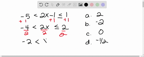 determine-whether-each-value-of-x-is-a-solution-of-the-inequality-inequality-5-2-x-1-leq-1-values-a-