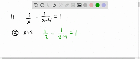 determine-whether-the-given-value-is-a-solution-of-the-equation-beginarraylfrac1x-frac1x-41-text-a-x